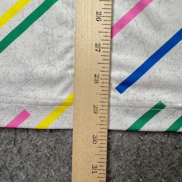 Chubbies Performance Polo Shirt Men L White Green Pink Blue Striped Stretch - Picture 11 of 13